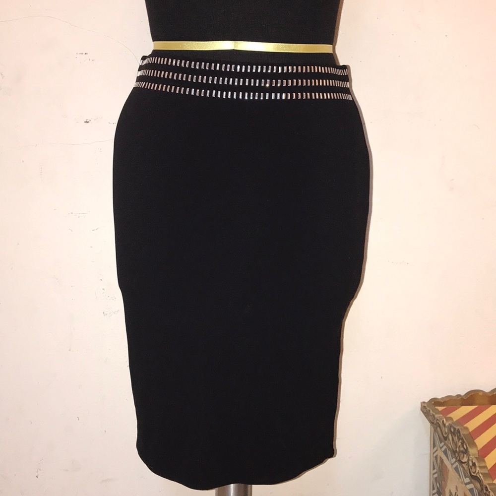 Club Monaco Black Midi Bodycon Skirt Size XS